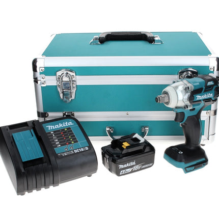 Makita DTW 285 SM1TX Visseuse à chocs sans fil 18 V 280 Nm 1/2 " Brushless + 1x Batterie 4.0 Ah + Chargeur + Jeu de mèches 70 pièces + Coffret TX