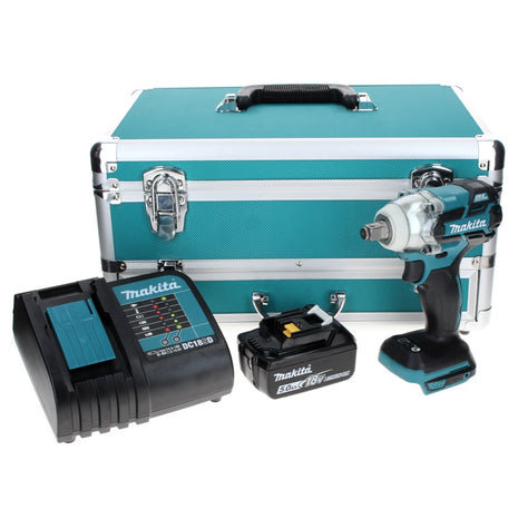 Makita DTW 285 ST1TX 18 V Visseuse à chocs sans fil 280 Nm 1/2" Brushless + 1x Batterie 5.0 Ah + Chargeur + Jeu de mèches 70 pièces + Mallette TX