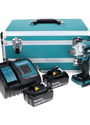 Makita DTW 300 STTX Akku Schlagschrauber 18 V 330 Nm 1/2" Brushless + 2x Akku 5,0 Ah + Ladegerät + 70 tlg. Bit Bohrer Set + TX Alu Koffer