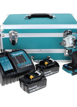 Makita DTW 300 SGTX Visseuse à chocs sans fil 18 V 330 Nm 1/2" Brushless + 2x Batteries 6,0 Ah + Chargeur + Jeu de mèches 70 pièces + Mallette TX