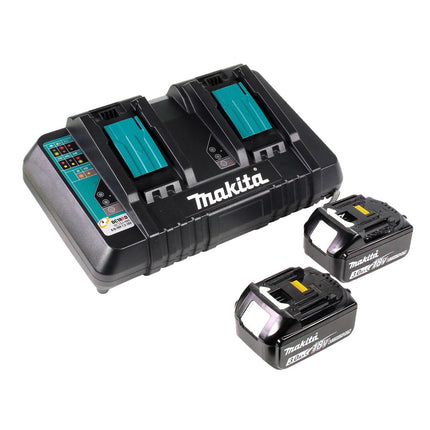 Makita DUC 256 PF Tronçonneuse à chaîne sans fil 36 V ( 2x 18 V ) Brushless 25 cm + 2x batterie 3,0 Ah + double chargeur