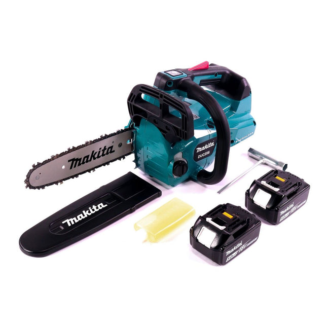Makita DUC 256 T Tronçonneuse à chaîne sans fil 36 V ( 2x 18 V ) Brushless 25 cm + 2x batterie 5,0 Ah - sans chargeur