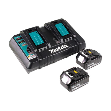 Makita DUC 256 PT Tronçonneuse à chaîne sans fil 36 V ( 2x 18 V ) Brushless 25 cm + 2x batterie 5,0 Ah + double chargeur