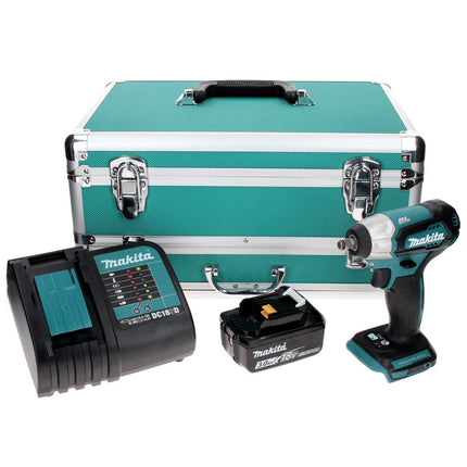 Makita DTW 180 SF1TX Clé à chocs sans fil 18 V 180 Nm 3/8" sans balais + 1 batterie 3,0 Ah + chargeur + jeu de 70 forets + coffret en aluminium TX