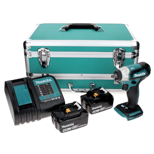 Makita DTW 180 SMTX Visseuse à chocs sans fil 18 V 180 Nm 3/8" Brushless + 2x Batteries 4.0 Ah + Chargeur + Jeu de mèches 70 pièces + Mallette TX