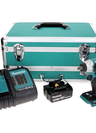 Makita DTW 180 ST1TX Visseuse à chocs sans fil 18 V 180 Nm 3/8" Brushless + 1x Batterie 5.0 Ah + Chargeur + Jeu de mèches 70 pièces + Mallette TX