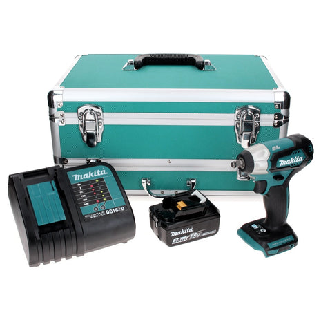 Makita DTW 180 ST1TX llave de impacto a batería 18 V 180 Nm 3/8" sin escobillas + 1x batería 5,0 Ah + cargador + juego de brocas de 70 piezas + maletín de aluminio TX