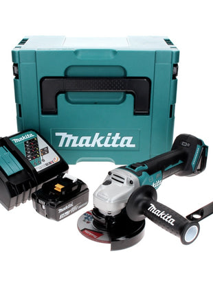 Makita DGA 506 RF1J Meuleuse d'angle sans fil 18 V 125 mm Brushless + 1x Batterie 3,0 Ah + Chargeur + Makpac