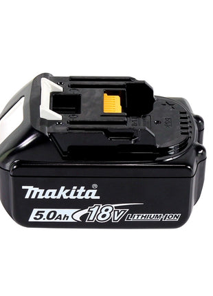 Makita DGA 506 T1J Meuleuse d'angle sans fil 18 V 125 mm brushless + 1x Batterie 5.0 Ah + Coffret Makpac - sans chargeur