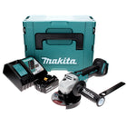 Makita DGA 506 RT1J Meuleuse d'angle sans fil 18 V 125 mm Brushless + 1x Batterie 5.0 Ah + Chargeur + Coffret Makpac