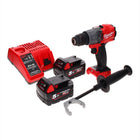 Taladro percutor inalámbrico Milwaukee M18 ONEPD2-502C 18 V 135 Nm Brushless One Key Bluetooth + 2x baterías 5,0 Ah + cargador