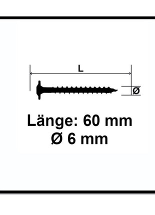 SPAX HI.FORCE Vis à bois 6,0 x 60 mm - Tête disque, Filetage partiel, Torx T-Star Plus T30, Wirox 4CUT, 200 pcs. ( 0251010600605 )