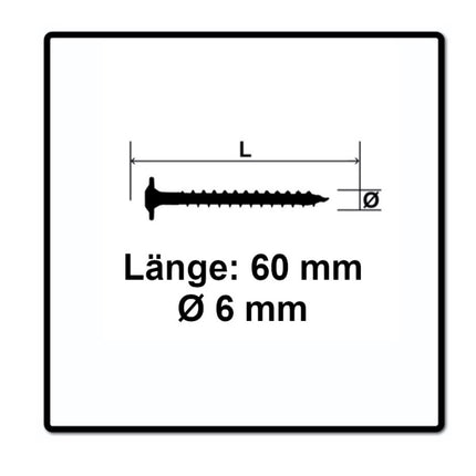 SPAX HI.FORCE Vis à bois 6,0 x 60 mm - Tête disque, Filetage partiel, Torx T-Star Plus T30, Wirox 4CUT, 200 pcs. ( 0251010600605 )