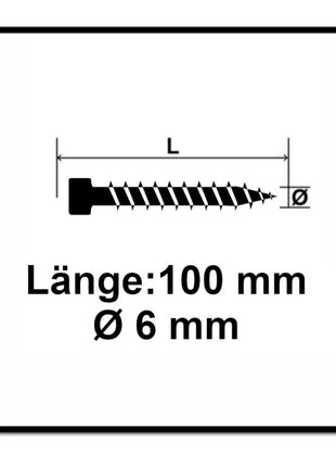 SPAX IN.FORCE Vis 6,0 x 100mm -  Filetage complet - Tête cylindrique - Torx T-STAR Plus T30 -  WIROX - Pointe de perçage 4CUT drill point- 100 pcs. (1211010601005)