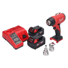 Milwaukee M18 BHG-502 Pistolet à air chaud sans fil 18 V 470 °C + 2x batterie 5,0 Ah + chargeur