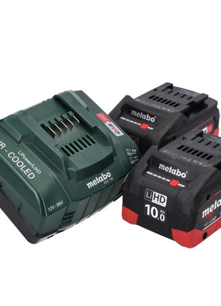 Metabo Set de base 18 V - 2x Batteries 10,0 Ah LIHD + Chargeur ASC 145 système CAS