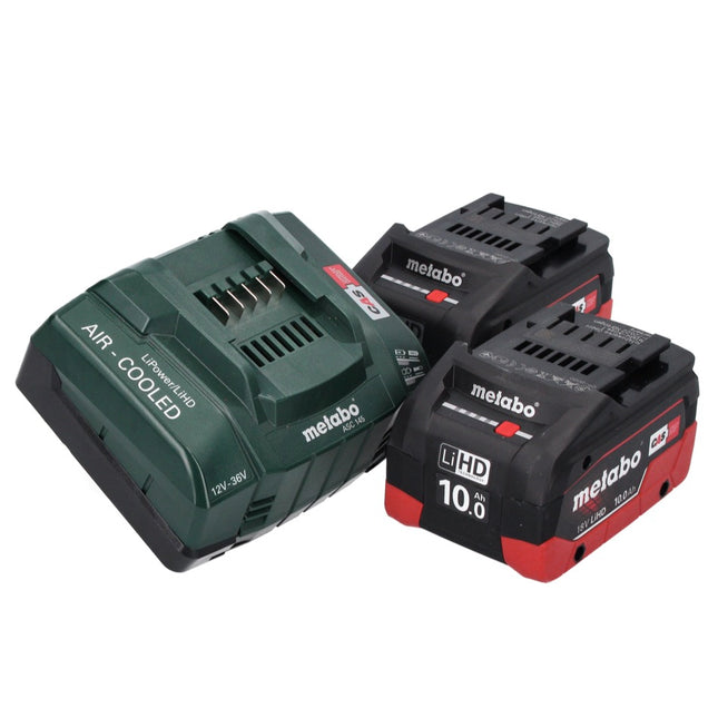 Metabo Set de base 18 V - 2x Batteries 10,0 Ah LIHD + Chargeur ASC 145 système CAS