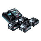 Makita Power Source Kit 40 V max. avec 4x BL 4025 batterie 2,5 Ah XGT ( 4x 191B36-3 ) + DC 40 RA chargeur rapide XGT LXT ( 191E07-8 )