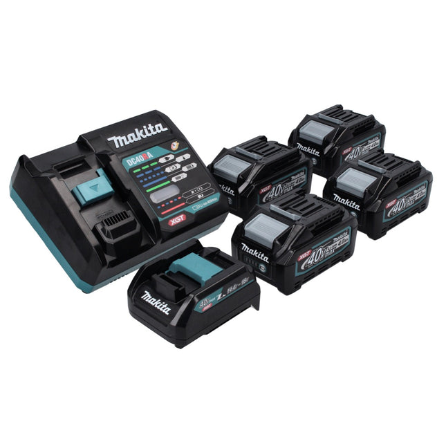 Makita Power Source Kit 40 V max. avec 4x BL 4025 batterie 2.5 Ah ( 4x 191B36-3 ) + DC 40 RA chargeur rapide ( 191E07-8 ) + ADP10 adaptateur de charge LXT sur XGT 14,4V 18V ( 191C10-7 )