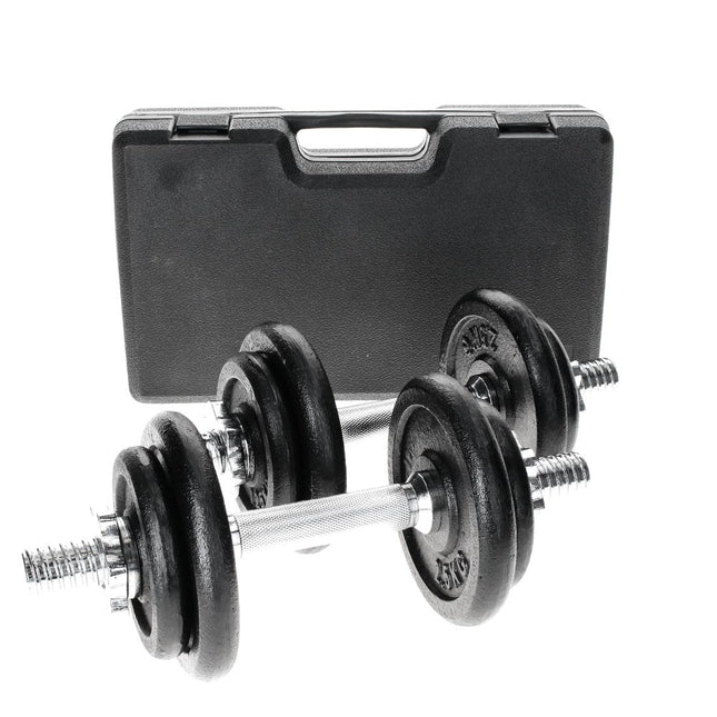 Surenkamas Svarmuo Haltères de 10 kg (YLDS09) - 2x Barres d'haltères + 4x Poids de 2,5 kg + 4x Haltères en fonte de 1,25 kg