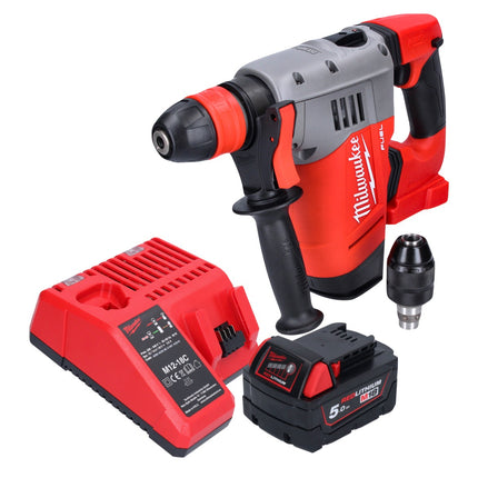 Milwaukee M18 CHPX-501C Perforateur sans fil 18 V 4.0 J SDS Plus brushless + 1x Batterie 5.0 Ah + Chargeur
