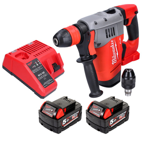 Milwaukee M18 CHPX-502C Perforateur sans fil 18 V 4.0 J SDS Plus brushless + 2x Batteries 5.0 Ah + Chargeur