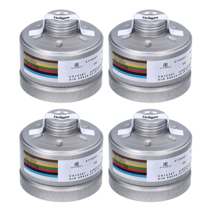 Dräger X-plore Rd40 Filtre de protection respiratoire - 4x pièces A1B2E2K1 Hg CO NO-P3 RD (4x 6738801) EN148-1