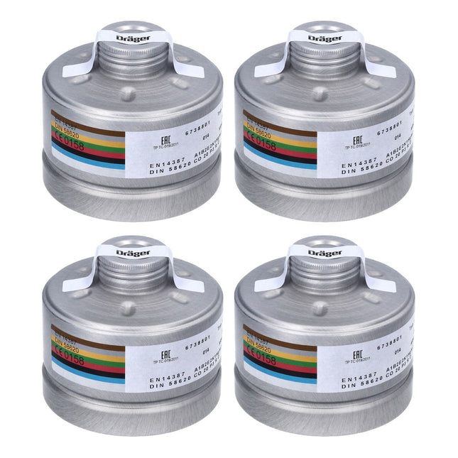 Dräger X-plore Rd40 Filtre de protection respiratoire - 4x pièces A1B2E2K1 Hg CO NO-P3 RD (4x 6738801) EN148-1