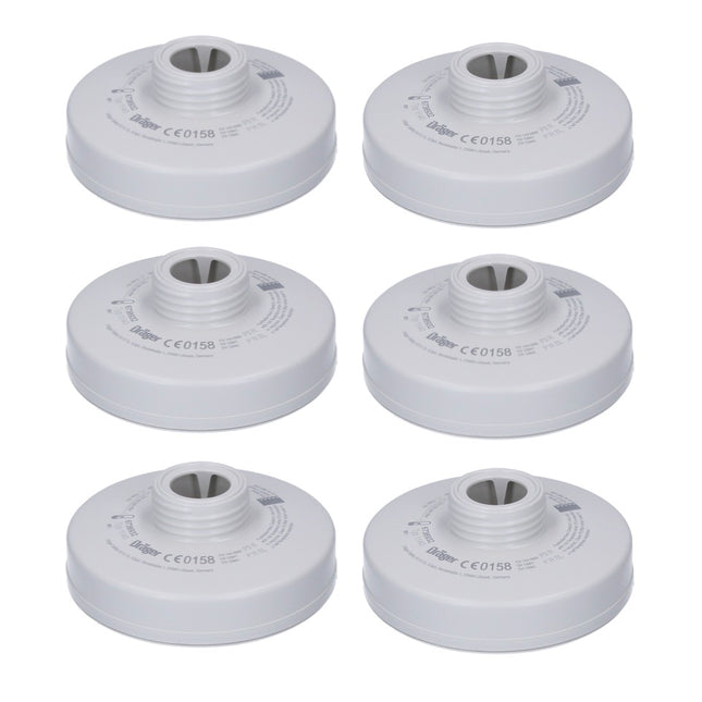 Dräger Rd40 6x P3 R Kit de filtres à particules (6x 6738932) pour masques complets X-plore 6000 et demi-masques X-plore 4000
