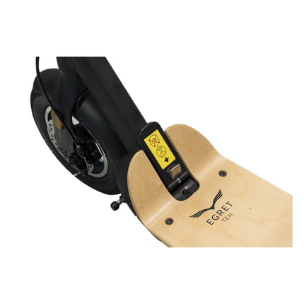 EGRET TEN V4 36 V E-Scooter Scooter électrique Moteur 350 Watt ( 95806-B ) 20 km/h jusqu'à 30 km d'autonomie 10 cm Diamètre noir/bois Légal sur route avec ABE