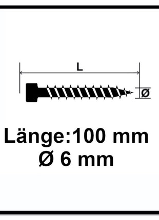 SPAX IN.FORCE Schraube 6,0 x 100 mm 200 Stk. ( 2x 1211010601005 ) Torx T-STAR Plus T30 Vollgewinde Zylinderkopf WIROX 4CUT Bohrspitze