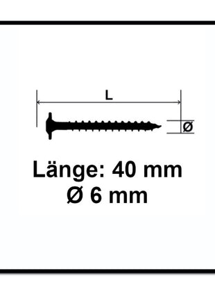 SPAX HI.FORCE Vis à tête disque 6,0 x 40mm - Filetage total -  Torx T-Star Plus T30 - Wirox - 4Cut - 400 pcs. (2x 0251010600405)