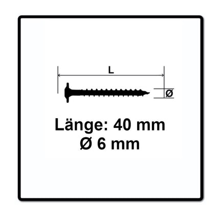 SPAX HI.FORCE Vis à tête disque 6,0 x 40mm - Filetage total -  Torx T-Star Plus T30 - Wirox - 4Cut - 400 pcs. (2x 0251010600405)