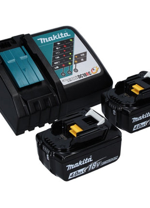 Makita DLM 432 RM2 Tondeuse à gazon sans fil 36 V (2x 18 V) 43 cm brushless + 2x Batteries 4.0 Ah + Chargeur