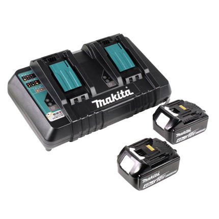 Makita DLM 432 PM2 Tondeuse à gazon sans fil 36 V (2x 18 V) 43 cm brushless + 2x Batteries 4.0 Ah + Chargeur double