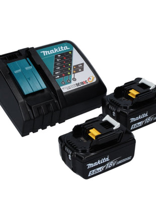 Makita DLM 432 RT2 Tondeuse à gazon sans fil 36 V (2x 18 V) 43 cm brushless + 2x Batteries 5.0 Ah + Chargeur