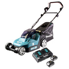 Makita DLM 432 PT2 Tondeuse à gazon sans fil 36 V ( 2x 18 V ) 43 cm Brushless + 2x Batteries 5,0 Ah + Chargeur double