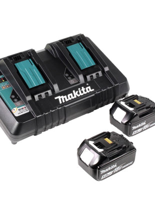 Makita DLM 432 PT2 Tondeuse à gazon sans fil 36 V ( 2x 18 V ) 43 cm Brushless + 2x Batteries 5,0 Ah + Chargeur double