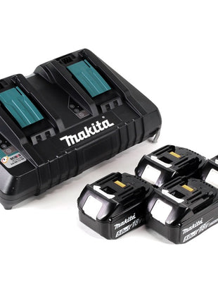 Makita DLM 432 PT4 Tondeuse à gazon sans fil 36 V (2x 18 V) 43 cm brushless + 4x Batteries 5.0 Ah + Chargeur double