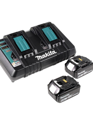 Makita DLM 432 PG2 Tondeuse à gazon sans fil 36 V (2x 18 V) 43 cm brushless + 2x Batteries 6.0 Ah + Chargeur double