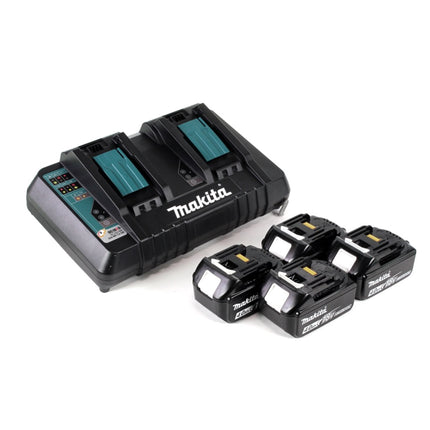 Makita DLM 382 PM4 batterie tondeuse 36 V ( 2x 18 V ) 38 cm 40 l + 4x batterie 4,0 Ah + double chargeur