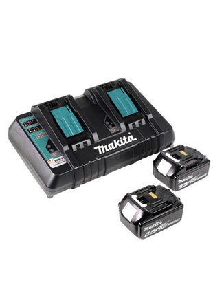 Makita DLM 382 PG2 batterie tondeuse 36 V ( 2x 18 V ) 38 cm 40 l + 2x batterie 6,0 Ah + double chargeur