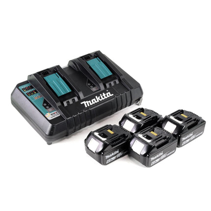 Makita DLM 382 PG4 batterie tondeuse 36 V ( 2x 18 V ) 38 cm 40 l + 4x batterie 6,0 Ah + double chargeur