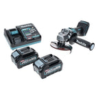 Makita GA 005 GM2 Meuleuse d'angle sans fil 40 V max. 125 mm Brushless XGT + 2x batterie 4,0 Ah + chargeur