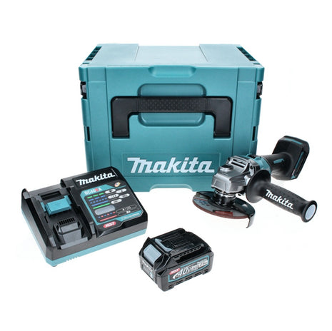 Amoladora angular a batería Makita GA 005 GD101 40 V máx. 125 mm sin escobillas XGT + 1x batería 2,5 Ah + cargador + Makpac