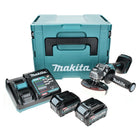 Meuleuse d'angle sur batterie Makita GA 005 GD201 40 V max. 125 mm sans balais XGT + 2x batterie 2,5 Ah + chargeur + Makpac