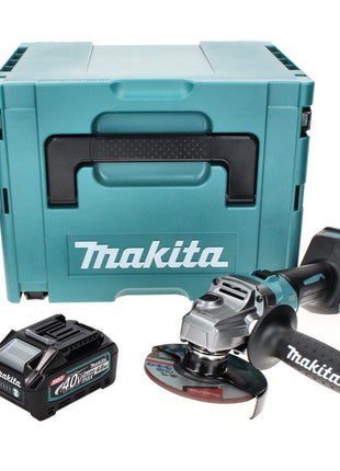 Makita GA 005 GM101 Meuleuse d'angle sans fil 40 V maxi 125 mm brushless XGT + 1x Batterie 4,0 Ah + Makpac - sans chargeur