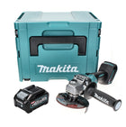 Makita GA 005 GM101 Meuleuse d'angle sans fil 40 V maxi 125 mm brushless XGT + 1x Batterie 4,0 Ah + Makpac - sans chargeur