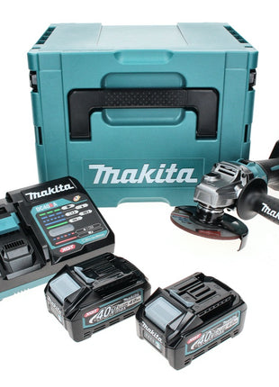 Meuleuse d'angle sur batterie Makita GA 005 GM201 40 V max. 125 mm sans balais XGT + 2x batterie 4,0 Ah + chargeur + Makpac