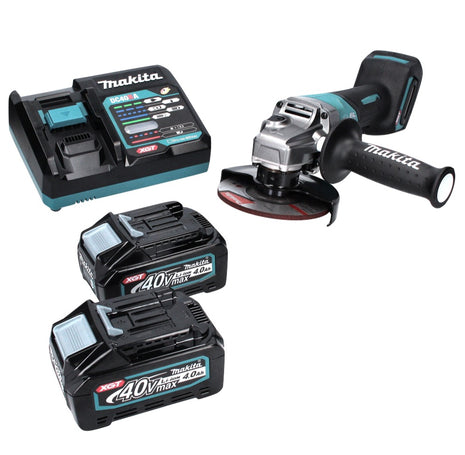 Amoladora angular a batería Makita GA 013 GM2 40 V máx. 125 mm sin escobillas XGT + 2x baterías 4,0 Ah + cargador